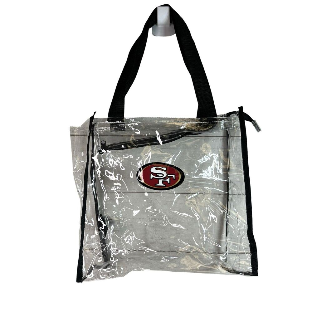 San Francisco 49ers NFL Football Clear Black Tote Bag Team Logo